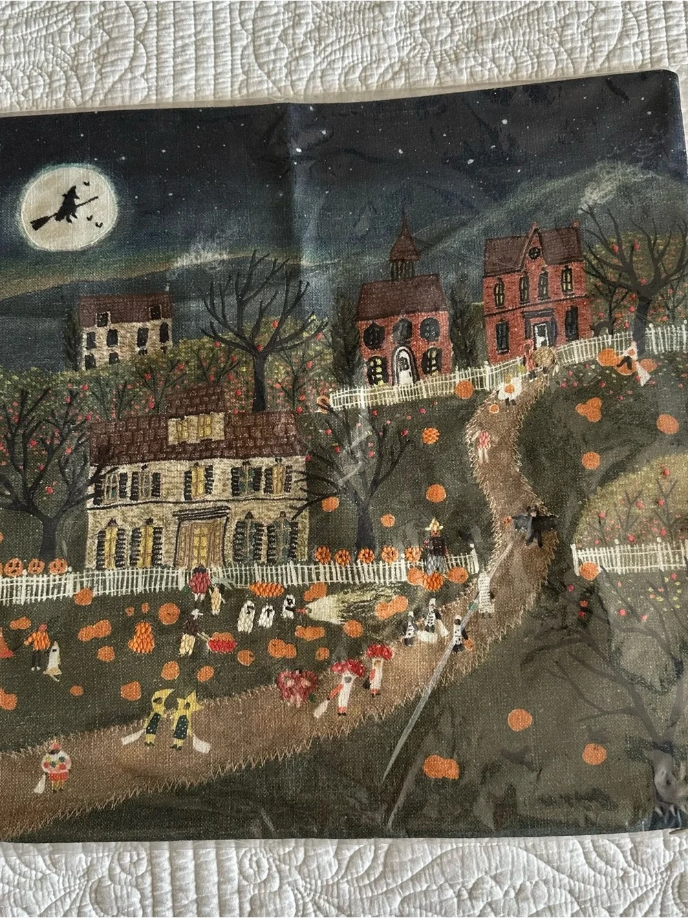 NWT West Elm x Nicole Cicak Halloween Harvest Pillow Cover 20x20 Embroidered